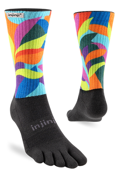 INJINJI Trail Midweight Mini-Crew Socks – Verdure Spectrum